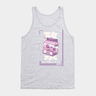 funny retro 90s japanese kawaii cherry milk shake carton Tank Top